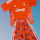 Kids Juventus FC Goalkeeper Orange Youth Kit 2026-2027 Jersey Shirt Soccer Football 26-27