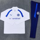 Men Olympique de Marseille 1/4 Zip Training Tracksuit White 2026-2027 Jacket Pants 26-27