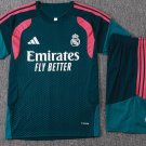 Men Real Madrid Dark Green 2026-2027 Training Shirt Jersey Kit Short Sleeve And Shorts 26-27