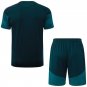 Men Real Madrid Dark Green 2026-2027 Training Shirt Jersey Kit Short Sleeve And Shorts 26-27