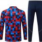 Men Barcelona 1/4 Zip Training Tracksuit Checked 2026-2027 Jacket Pants 26-27
