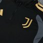 Men Juventus 1/4 Zip Training Tracksuit Black Gold 2026-2027 Jacket Pants 26-27