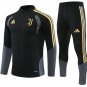 Men Juventus 1/4 Zip Training Tracksuit Black Gold 2026-2027 Jacket Pants 26-27