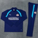 Men Olympique Lyon 1/4 Zip Training Tracksuit Blue 2026-2027 Jacket Pants 26-27