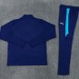 Men Olympique Lyon 1/4 Zip Training Tracksuit Blue 2026-2027 Jacket Pants 26-27