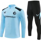 Men Feyenoord 1/4 Zip Training Tracksuit Sky Blue 2026-2027 Jacket Pants 26-27