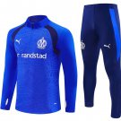 Men Olympique de Marseille 1/4 Zip Training Tracksuit Blue 2026-2027 Jacket Pants 26-27