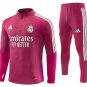 Men Real Madrid 1/4 Zip Training Tracksuit Pink Rose 2026-2027 Jacket Pants 26-27