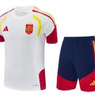 Men Spain White 2 Star 2026-2027 Training Shirt Jersey Kit Short Sleeve And Shorts 26-27