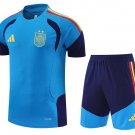 Men Spain Blue 2 Star 2026-2027 Training Shirt Jersey Kit Short Sleeve And Shorts 26-27