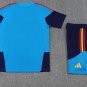 Men Spain Blue 2 Star 2026-2027 Training Shirt Jersey Kit Short Sleeve And Shorts 26-27