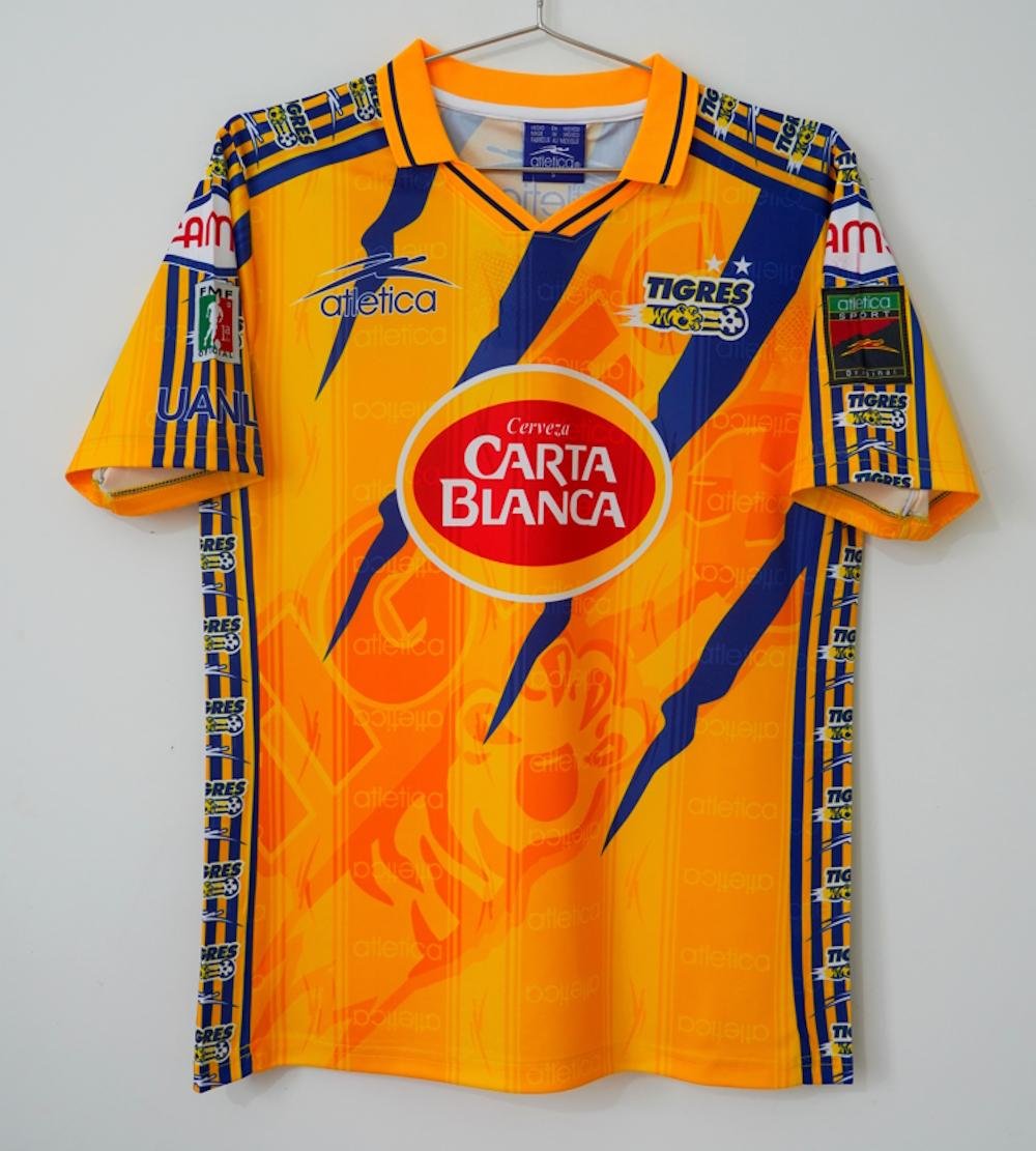 Men Tigres UANL Home Retro Classic Jersey 1997-1998 Shirt Soccer Football 97-98