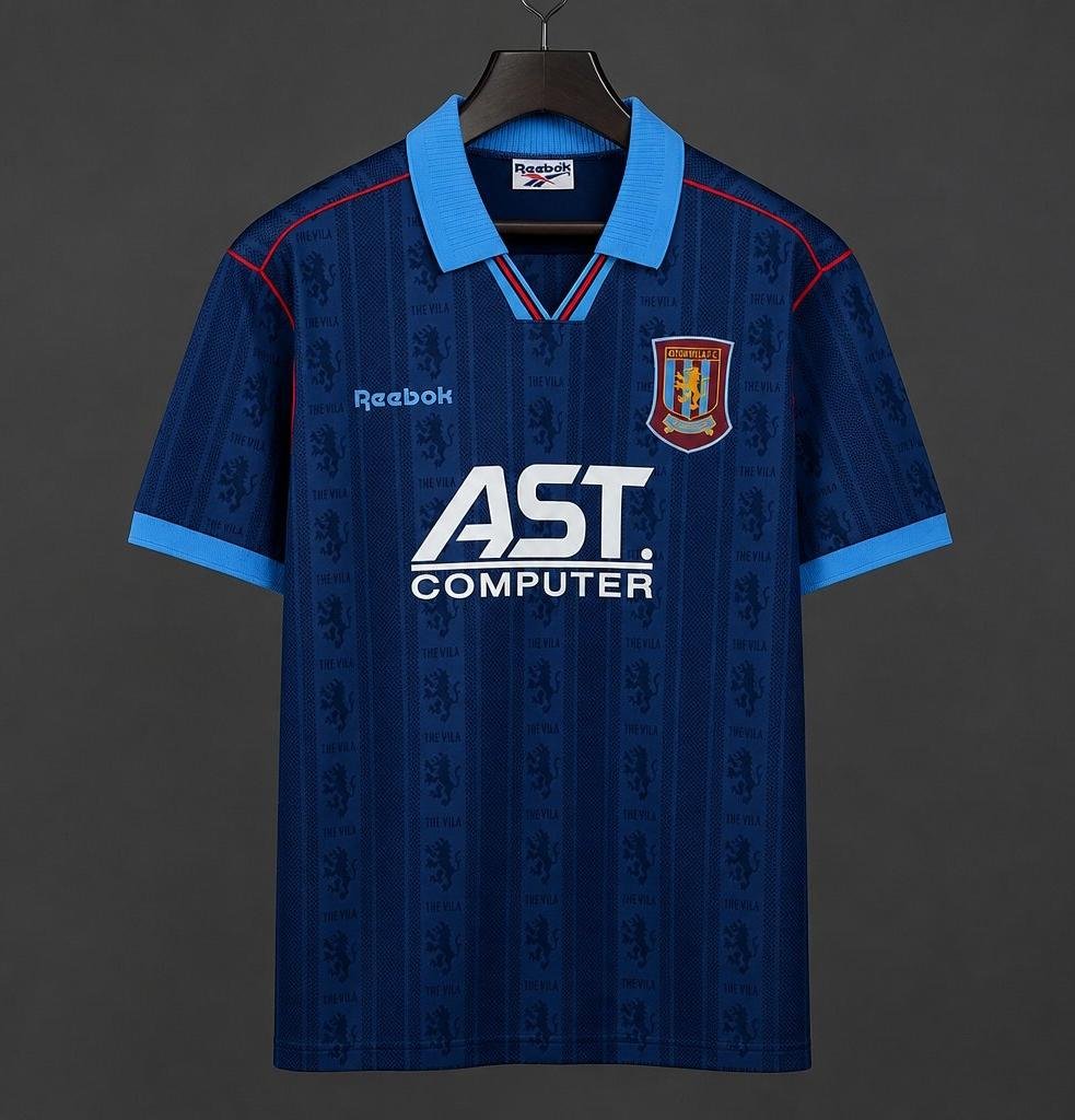 Men Aston Villa Away Retro Classic Jersey 1995-1996 Shirt Soccer Football 95-96