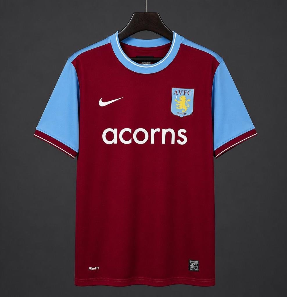Men Aston Villa Home Retro Classic Jersey 2009-2010 Shirt Soccer Football 09-10