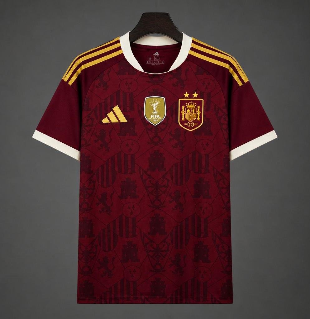 Men Spain Special Edition Champion Red Gold Jersey 2026-2027 Shirt Soccer Football 26-27