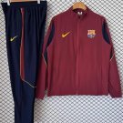 Men Barcelona Full-Zip Burgundy Dark Red Training Tracksuit 2026-2027 Jacket Pants 26-27