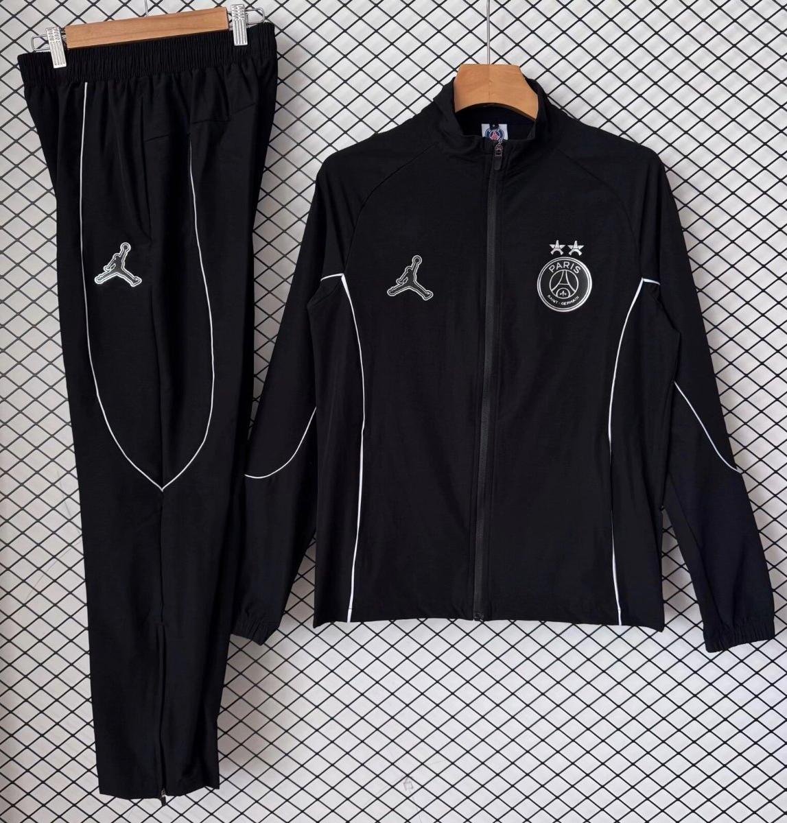 Men Paris Saint Germain PSG Full-Zip Full Black Training Tracksuit 2026-2027 Jacket Pants 26-27