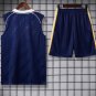 Men Real Madrid Navy Blue 2026-2027 Sleeveless Training Shirt Jersey Kit And Shorts 26-27