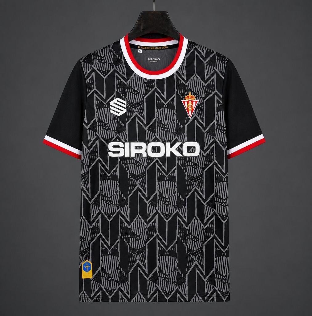Men Sporting de Gijon Goalkeeper Black Jersey 2026-2027 Shirt Soccer Football 26-27