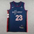 23/24 Men Philadelphia 76ers James #23 Stitched Navy Blue City Edition Embroidered Jersey 2023-24