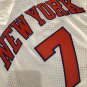 Men Retro New York Knicks Carmelo Anthony #7 Mesh Stitched White Jersey Embroidered Shirt