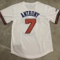 Men Retro New York Knicks Carmelo Anthony #7 Mesh Stitched White Jersey Embroidered Shirt