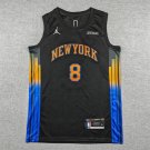 Men New York Knicks 2025-2027 Ogugua Anunoby #8 Stitched Black Statement Edition Embroidered Jersey