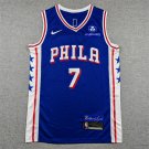 Men Philadelphia 76ers 2023-2027 Brown #7 Stitched Blue Icon Edition Embroidered Jersey