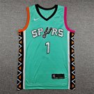 Men San Antonio Spurs 2022-2023 Wembanyama #1 Stitched Green City Edition Embroidered Jersey