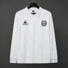 Men Argentina Goalkeeper Retro Classic White Long Sleeve Jersey 1986 Shirt Soccer Football 86