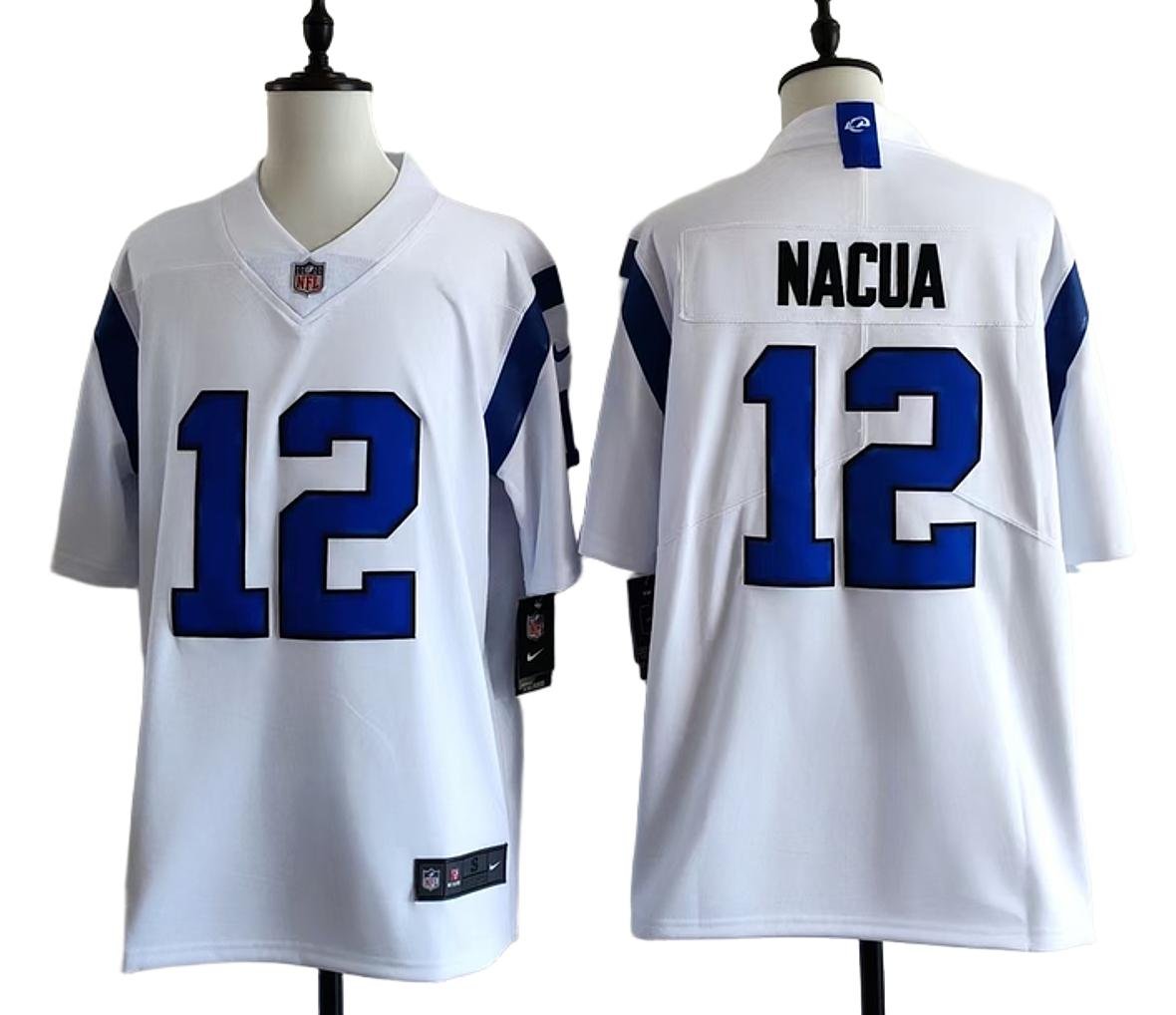 Men Los Angeles Rams 2026 Puka Nacua #12 Stitched Third White Fearsome American Football Jersey