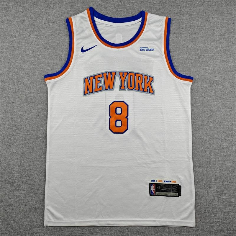 Men New York Knicks 2024-2027 OG Anunoby #8 Stitched White Association Edition Basketball Jersey
