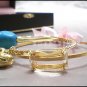 JUICY COUTURE TURQUOISE GEM BANGLE BRACELET SET $88 NIB