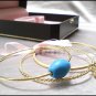 JUICY COUTURE TURQUOISE GEM BANGLE BRACELET SET $88 NIB