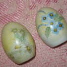 Vintage egg shaped hand painted salt & pepper shakers FREE US SHIPPING