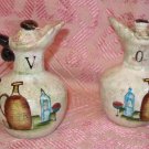Vintage ceramic vinegar oil cruet set marked MINT