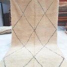 Beni Ourain Handmade Wool Area Rug Modern Berber Moroccan Zigzag Carpet