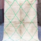 Green Azilzl Rug  Morocco Beni Ourain knotted carpet 100%wool Handmade