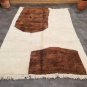 Tribal Geometric Natural Dye Moroccan Oriental Area Rug Wool Hand-Knotted brown