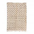Rug Morocco Beni Ourain black dot knotted carpet 100%wool Handmade