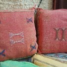 2 vintage Cactus silk pillow handmade sabra pillow Moroccan cushion decorative