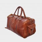 100% leather handmade bag vintaige  , unisex Weekend Bag Dark Brow