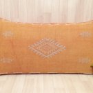Lumbar Cactus Silk pillow Cover - orange Sabra pillow - Handmade Morocco cushion