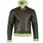 Men's Cowhide Fur Jacket Bomber Aviator Black Tan Leather Classic