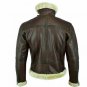 Men's Cowhide Fur Jacket Bomber Aviator Black Tan Leather Classic