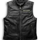 Men's Harley Davidson Screaming Eagle Motorcycle Cowhide Leather Vest