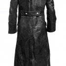 Pure Leather Men's Trench Coat | Mens Vintage German Military Genuine Leather Jacket Trench Coat