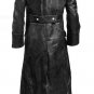 Pure Leather Men's Trench Coat | Mens Vintage German Military Genuine Leather Jacket Trench Coat