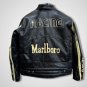 Men Marlboro Leather Jacket Vintage Racing Rare Motorcycle Biker Leather Jacket Black