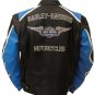 Harley-Davidson Cruiser Blue Motorcycle Leather Safety Jacket Motorcycle Jacket